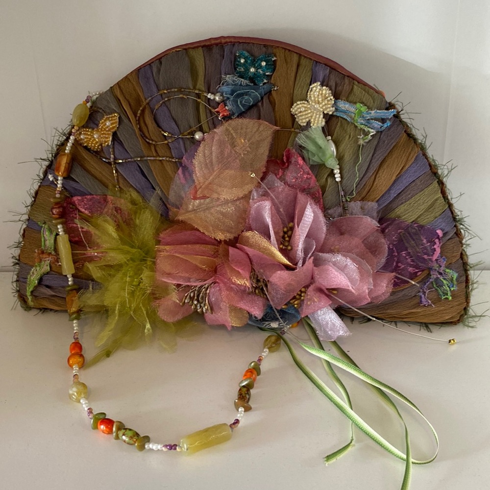 Mary Frances fan shaped clutch/purse
